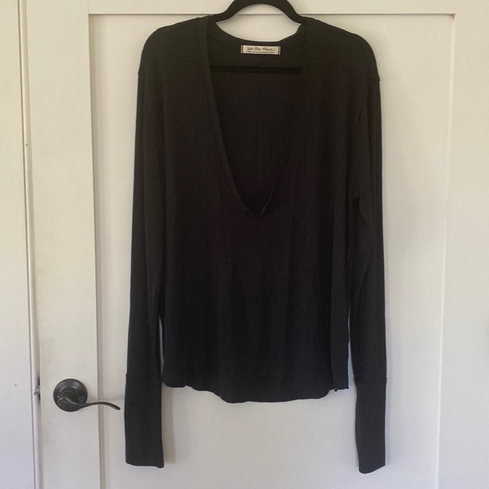 Free people black shirt - large
